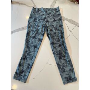 Athleta Salutation Stash Pocket II 7/8 Tight Legging TieDye Green Women’s Sz M